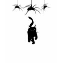 Black Cat & Spiders Halloween T-Shirt