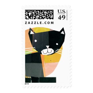 Black Cat Spooks Stamp