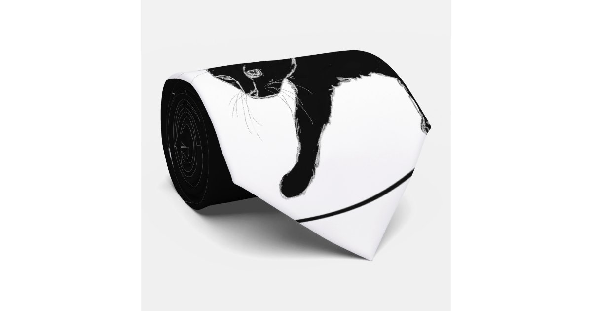 black-cat-stylish-tie-zazzle