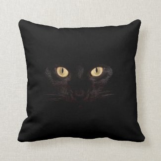 black cat throw pillow