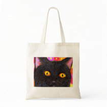 Black Cat Tote Bag by pamsartgallery Black Cat Tote Bag