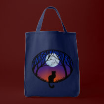 Black Cat Tote Bag Cat Grocery Bag Halloween bags