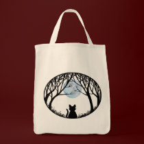 Black Cat Tote Bag Fat Cat Grocery Bag Halloween bags