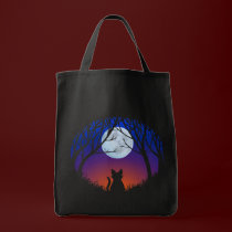 Black Cat Tote Bag Fat Cat Grocery Bag Halloween bags