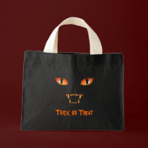 Black Cat Tote Bag Halloween Trick or Treat Bag bags