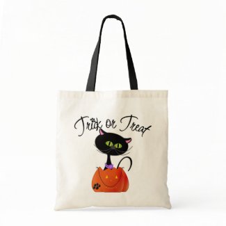 Black Cat Trick or Treat Bag bag