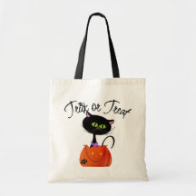 Black Cat Trick or Treat Bag