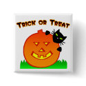 Black Cat Trick or Treat buttons