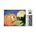 Black Cat Vintage Halloween Postage Stamp stamp