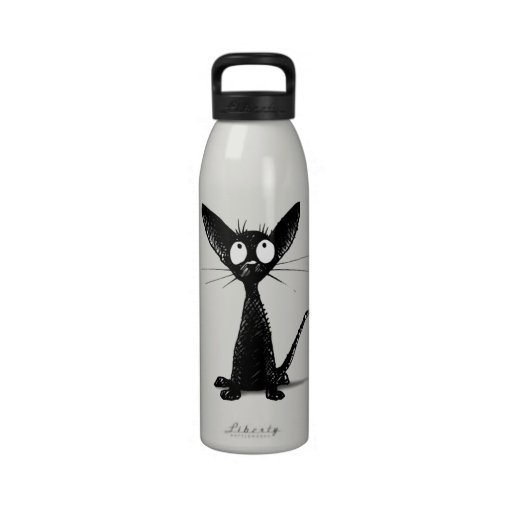 Black Cat Water Bottle