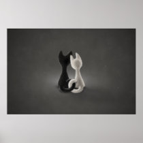 Black Cat White Cat (Color 2) Print