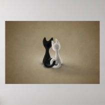Black Cat White Cat (Color 3) Posters
