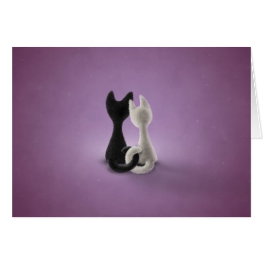 Black Cat White Cat (Color 4) Greeting Card