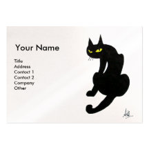 BLACK CAT , White Pearl Paper Business Card