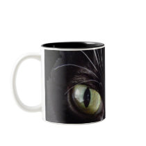 Black Cat, White Whiskers, Green Eyes mugs by susan52z Black Cat, White Whiskers, Green Eyes mugs