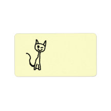 Black Cat, Winking. Custom Address Labels