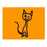 Black Cat, Winking. Postcard