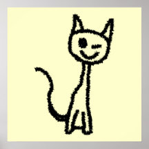 Black Cat, Winking. Posters