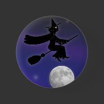 Black Cat Witch Button buttons