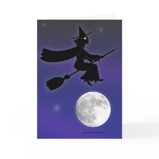 Black Cat Witch Card card