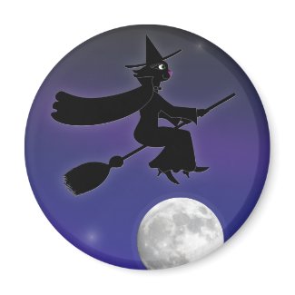 Black Cat Witch Magnet magnet