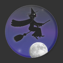 Black Cat Witch Magnet