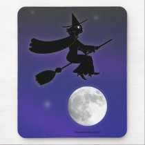 Black Cat Witch Mousepad