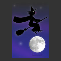 Black Cat Witch Print posters