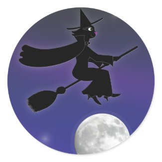 Black Cat Witch Sticker sticker