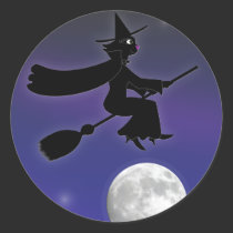 Black Cat Witch Sticker