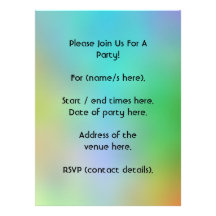 Black Cat, with a background of rainbow colors. Personalized Invites
