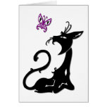 Black Cat with Butterfly Card cards