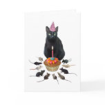 Black Cat with Rats Birthday cards