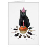 Black Cat with Rats Birthday cards
