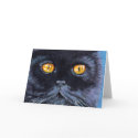 Black Cat with Yellow Eyes | Cat Art Greeting Card