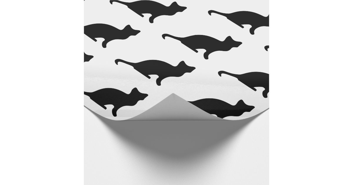 Black Cat Wrapping Paper Zazzle