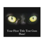 Black Cat, Yellow Green Eyes, Sleek and Spooky Flyer Design
