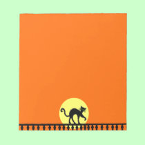 Black Cat Yellow Moon Fence notepads