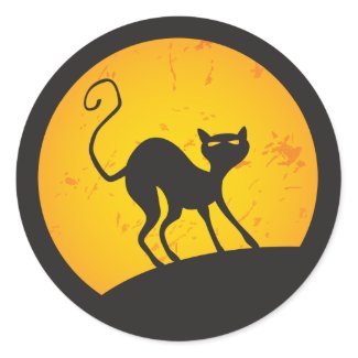 Black Cat - Yellow Moon sticker