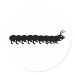 black caterpillar round sticker