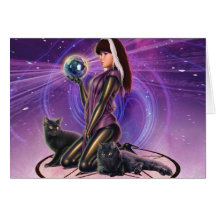 "Black Cats Divination" Greeting Card