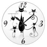 Black Cats Everywhere Wall Clock