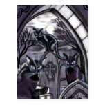 Black Cats Full Moon Graveyard Post Card