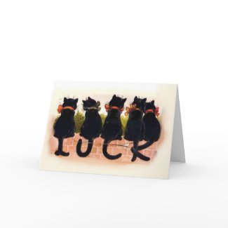 black cats - good luck card