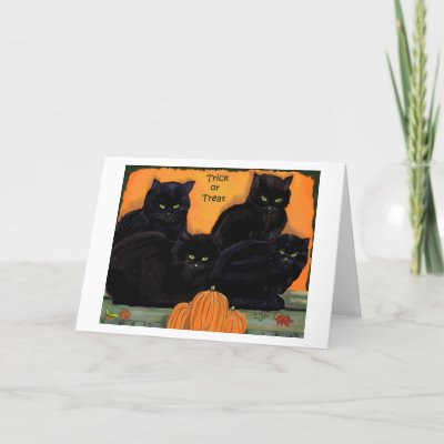 Black Cats Halloween card