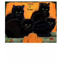 Black Cats Halloween fitted tee t-shirts