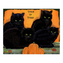 Black Cats Halloween poster posters