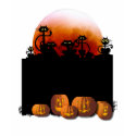 Black Cats, Moon, Pumpkins T-Shirt
