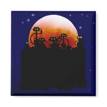 Black Cats On A Fence Magnet magnets