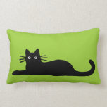 Black Cats on Green (Color is Customizable) Pillows